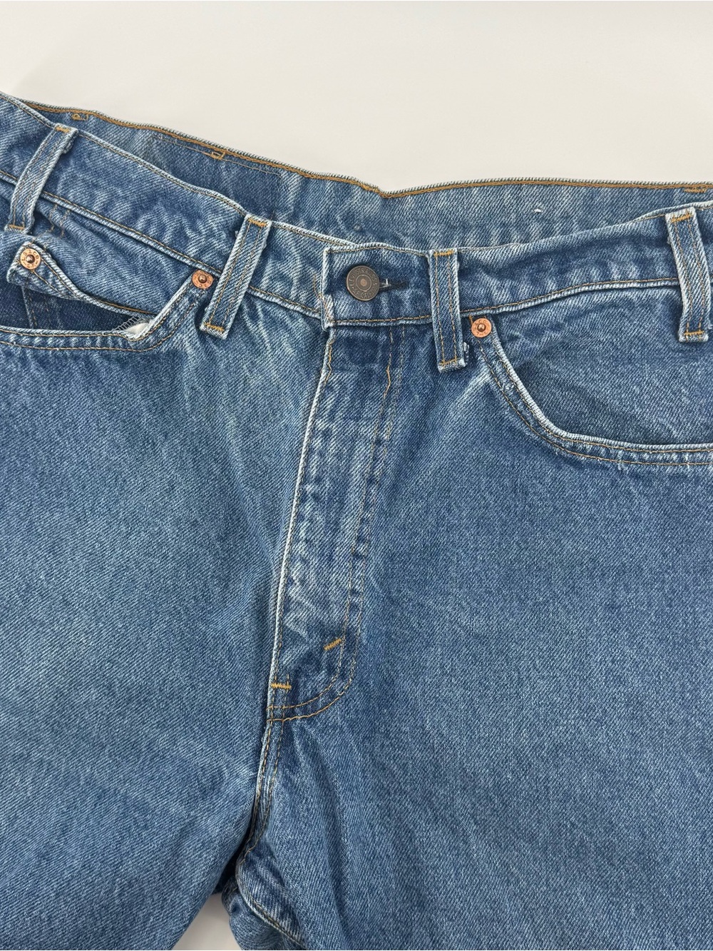 Vintage Levis 517 Jeans Mens 32x32 Orange Tab Bootcut Made in USA Tag Size 34x34